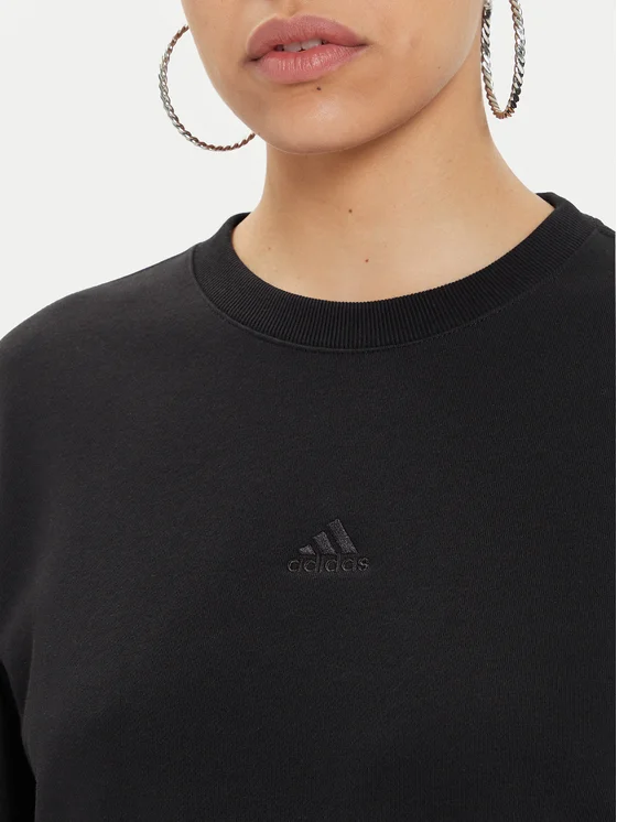 Adidas Women's ALL SZN Fleece Cropped Sweatshirt - Black-Adidas IW1225 - Image 4