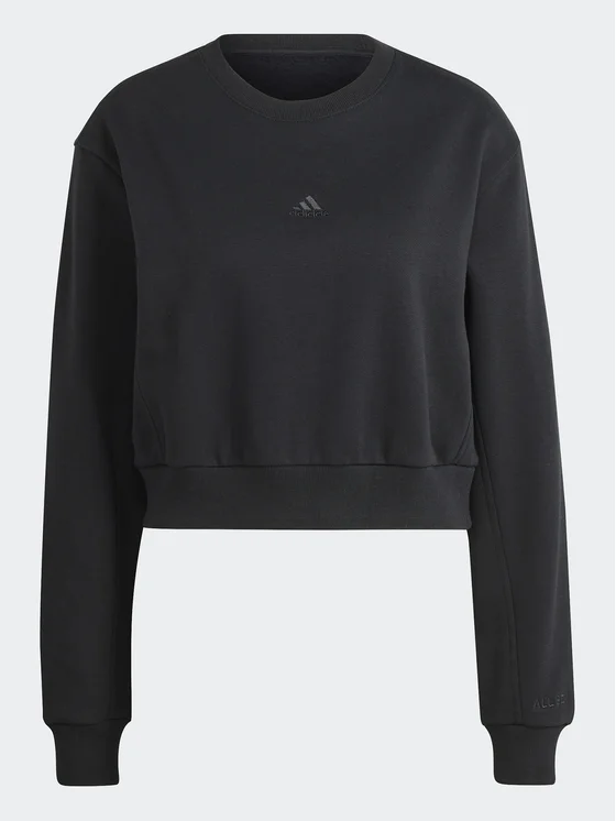Adidas Women's ALL SZN Fleece Cropped Sweatshirt - Black-Adidas IW1225 - Image 5