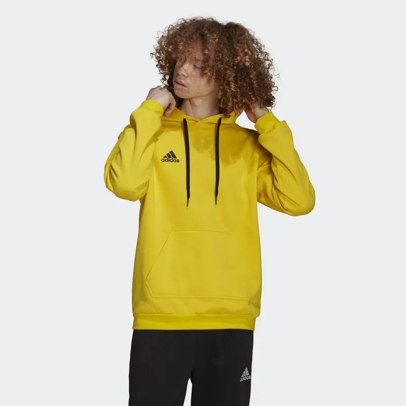 Adidas Entrada 22 Hooded Sweatshirt - Team Yellow-Adidas HI2140