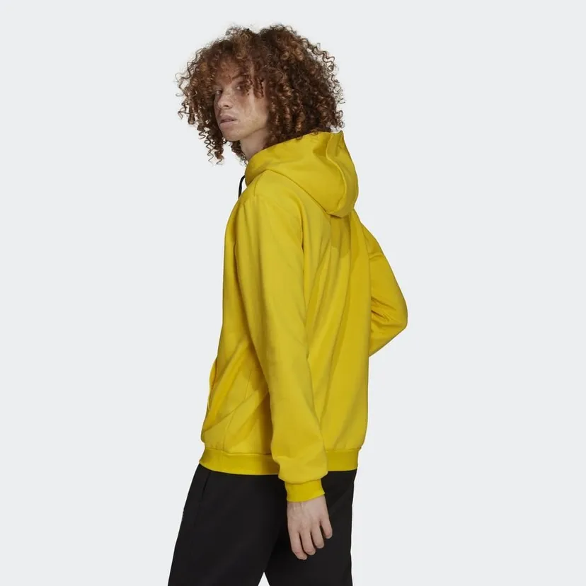 Adidas Entrada 22 Hooded Sweatshirt - Team Yellow-Adidas HI2140 - Image 3