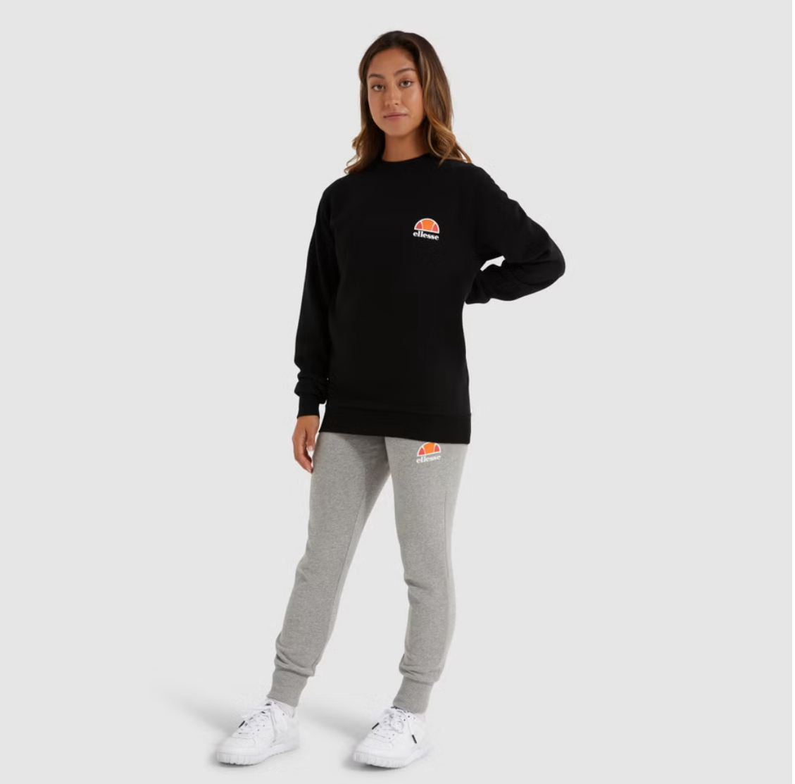 Ellesse Women’s Agata Crewneck Sweatshirt – Classic Black Core Fleece-ELLESSE 611163 - Image 2