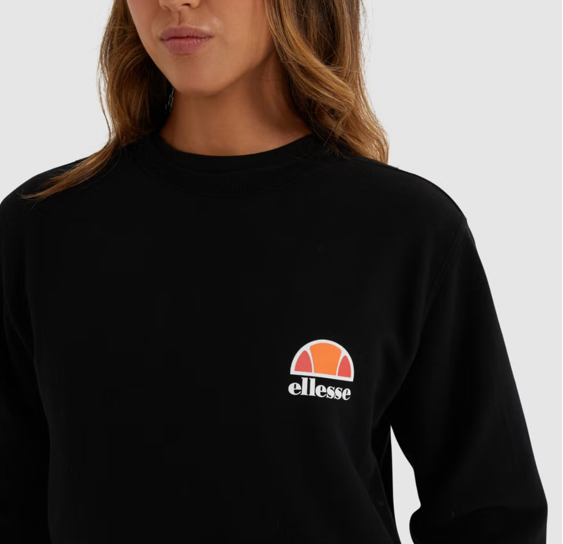 Ellesse Women’s Agata Crewneck Sweatshirt – Classic Black Core Fleece-ELLESSE 611163 - Image 4