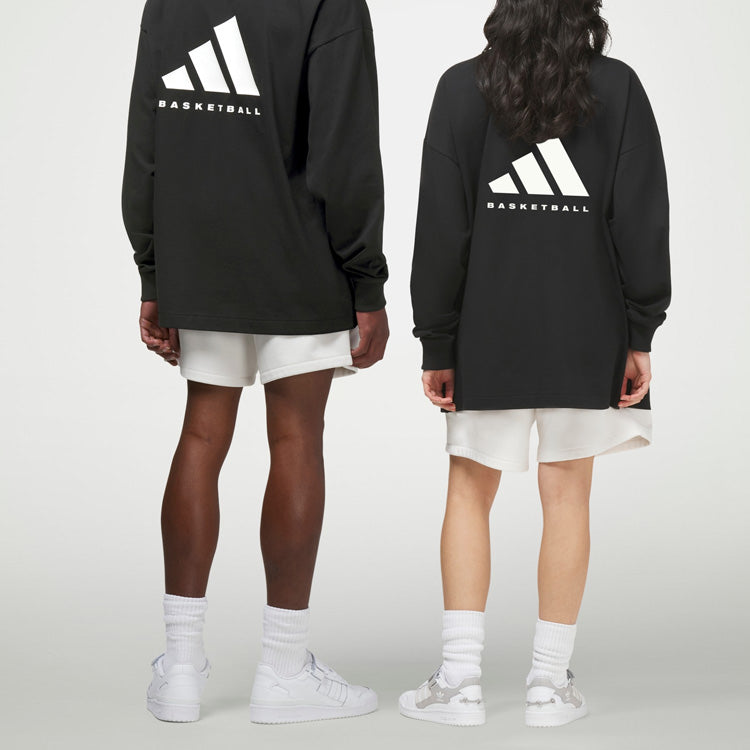 Adidas Basketball Oversized Graphic Sweatshirt - Black/White-Adidas IJ5554