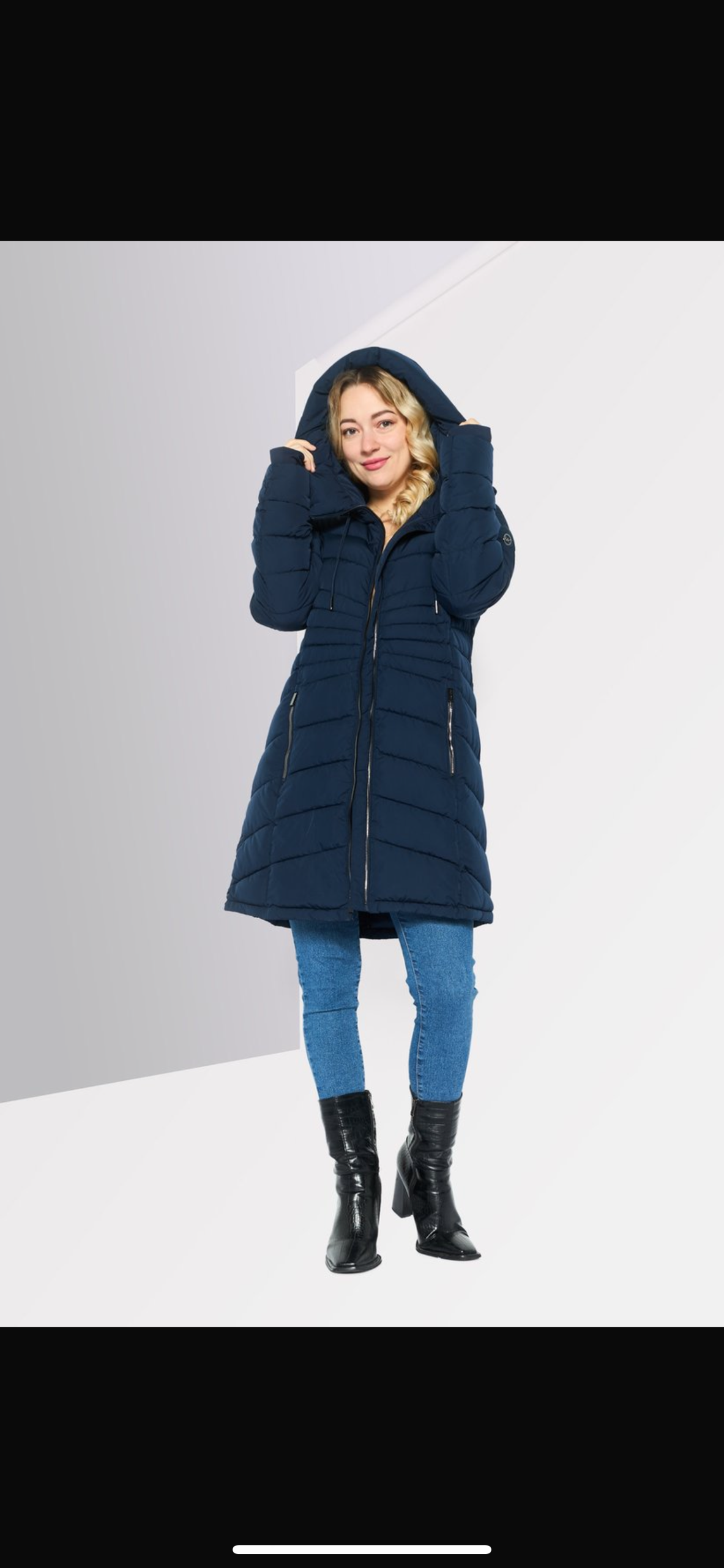 Michael Kors Women’s Hooded Chevron Quilted Puffer Coat with Thumbhole Cuffs-Michael Kors M426607B - Image 5