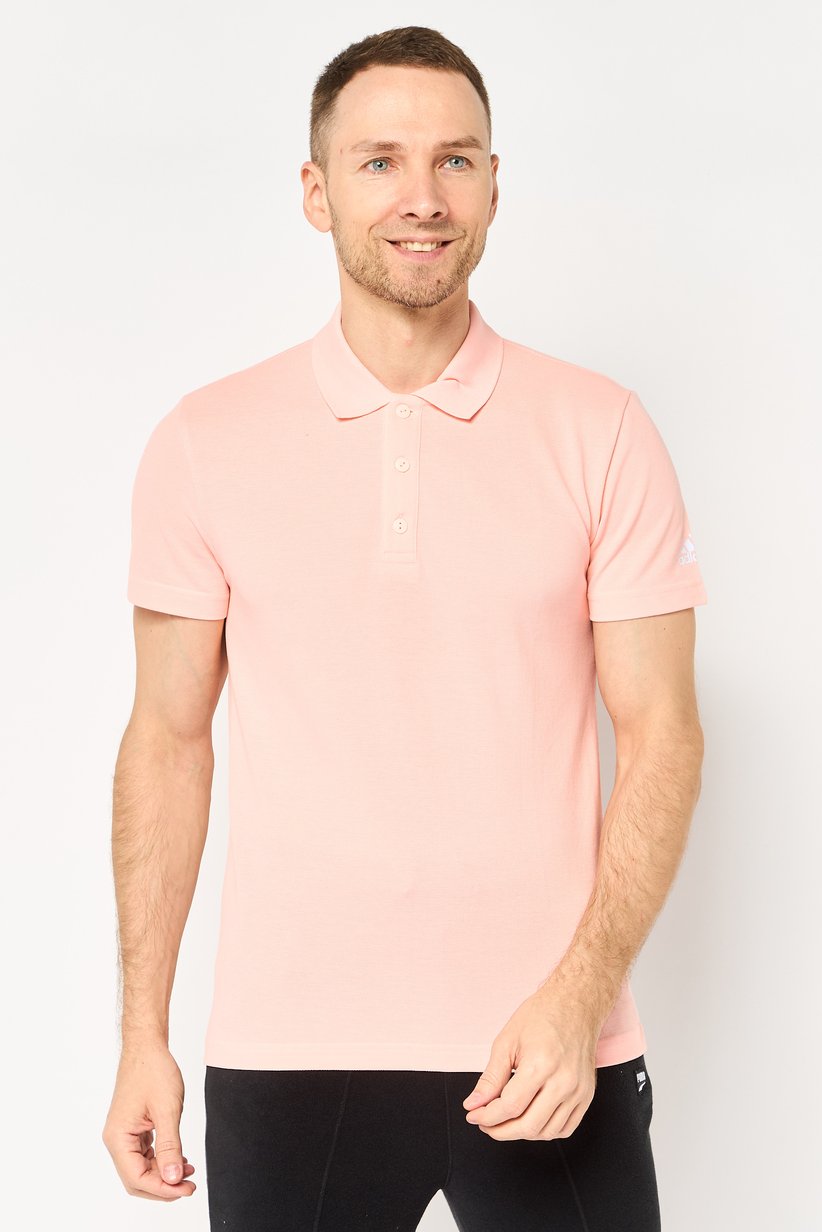 Adidas Men's Essentials Poly-Cotton Polo Shirt - Pastel Pink-Adidas HI5592
