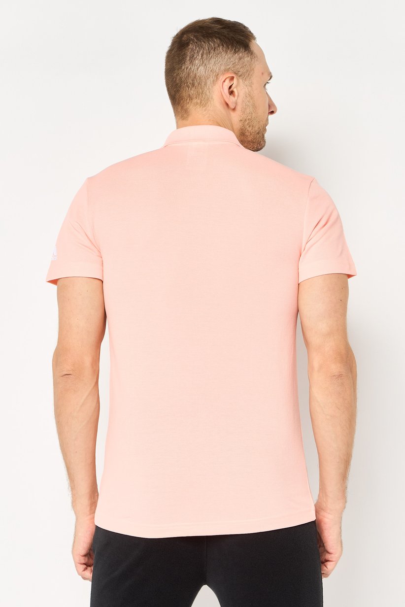 Adidas Men's Essentials Poly-Cotton Polo Shirt - Pastel Pink-Adidas HI5592 - Image 2