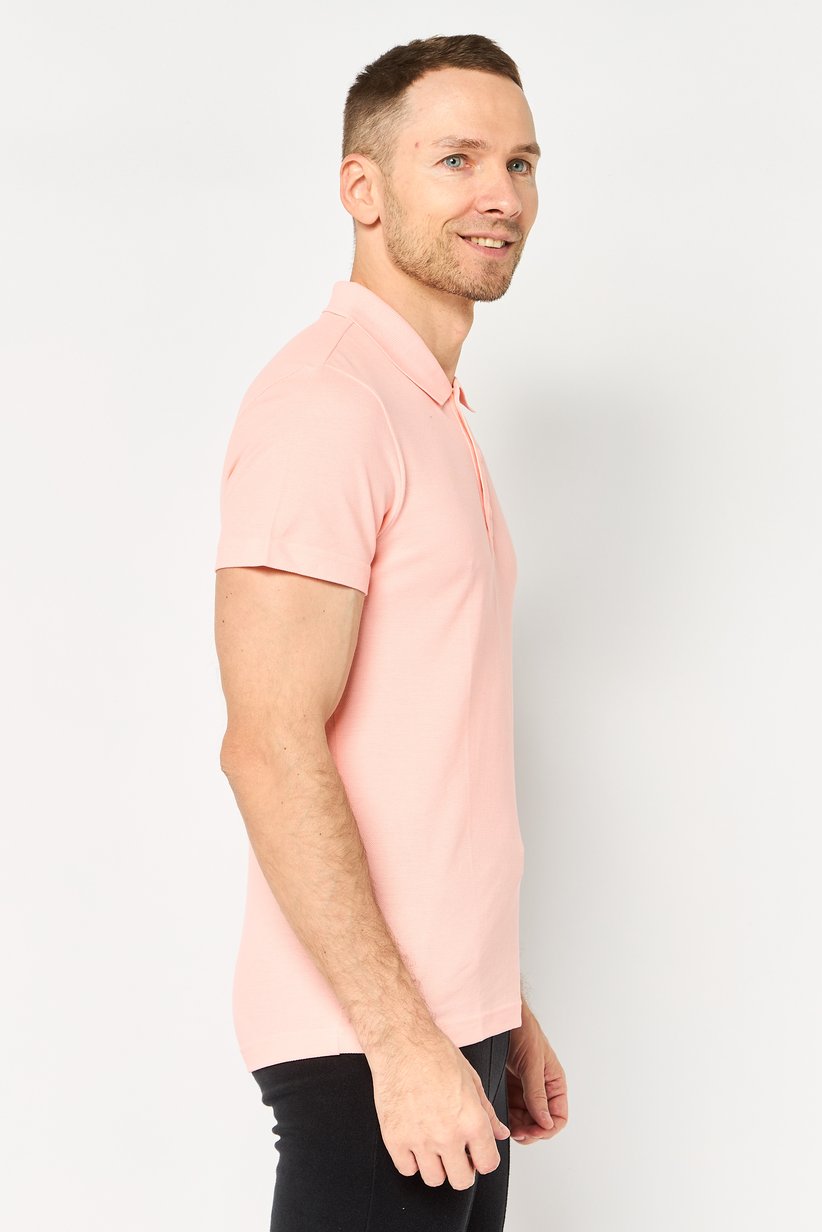 Adidas Men's Essentials Poly-Cotton Polo Shirt - Pastel Pink-Adidas HI5592 - Image 3