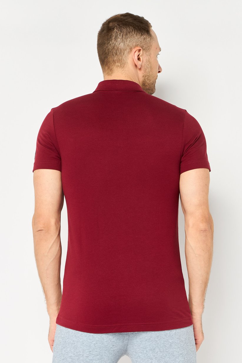 Adidas Men's Essentials Pique Polo Shirt - Burgundy-Adidas HI5593 - Image 3