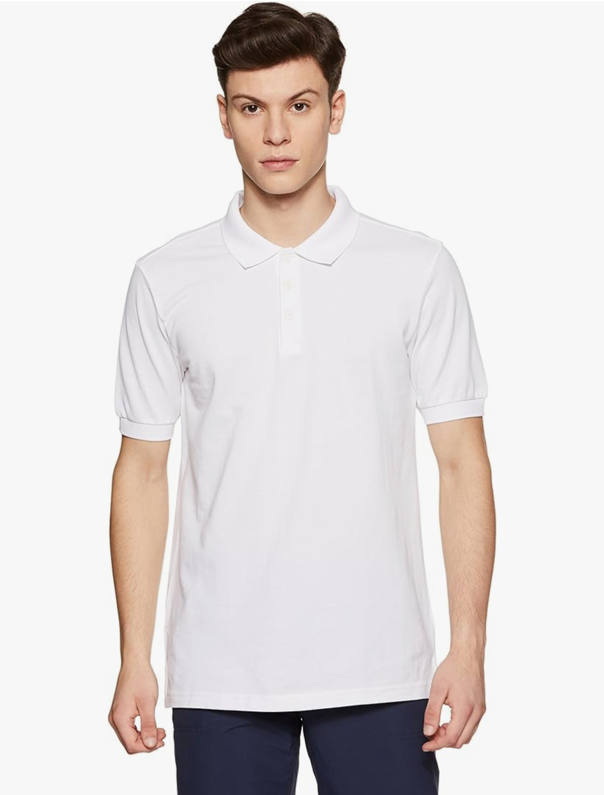 Adidas Men's Poly-Cotton Performance Polo Shirt - White-Adidas BS0674