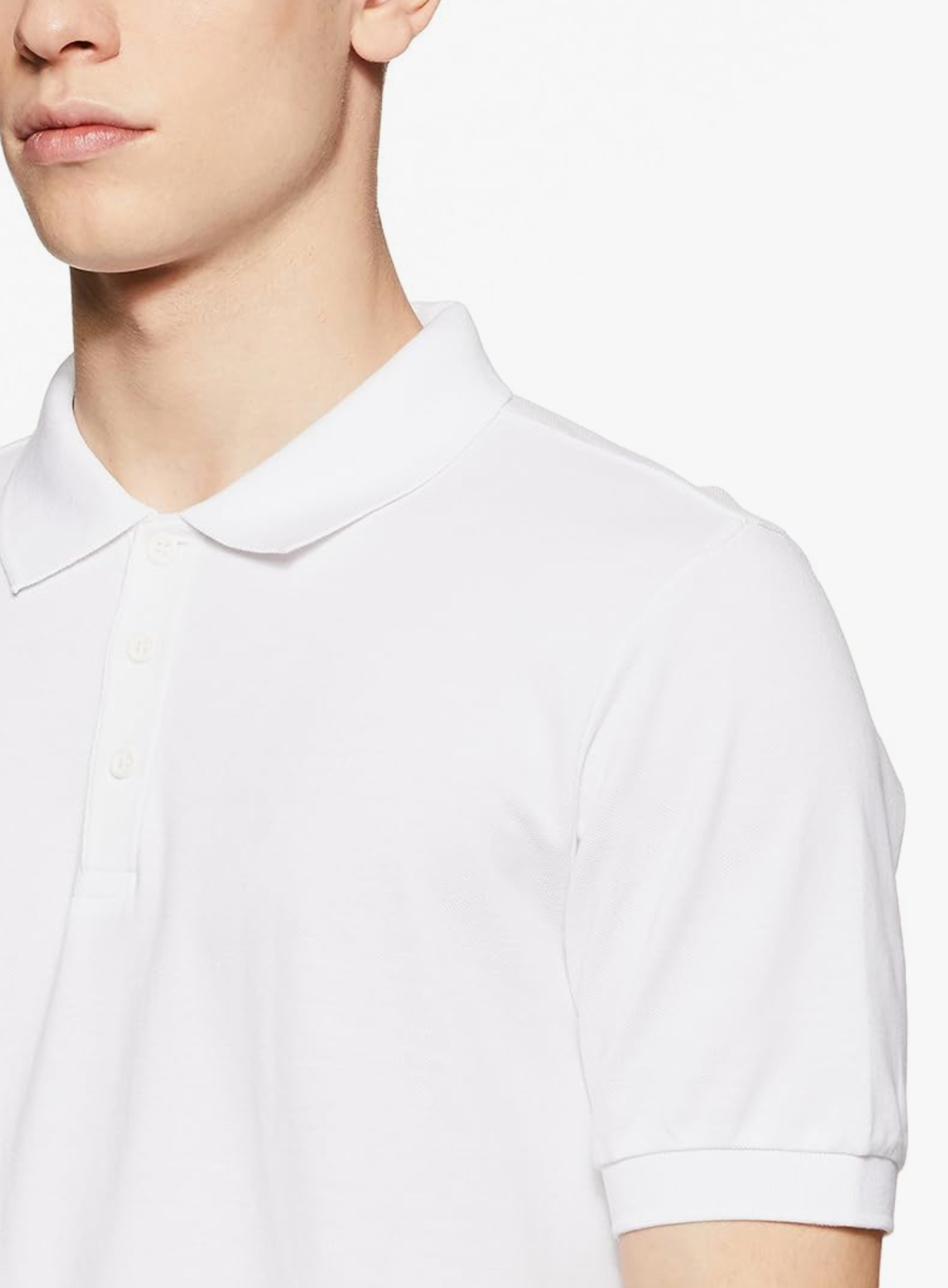 Adidas Men's Poly-Cotton Performance Polo Shirt - White-Adidas BS0674 - Image 3