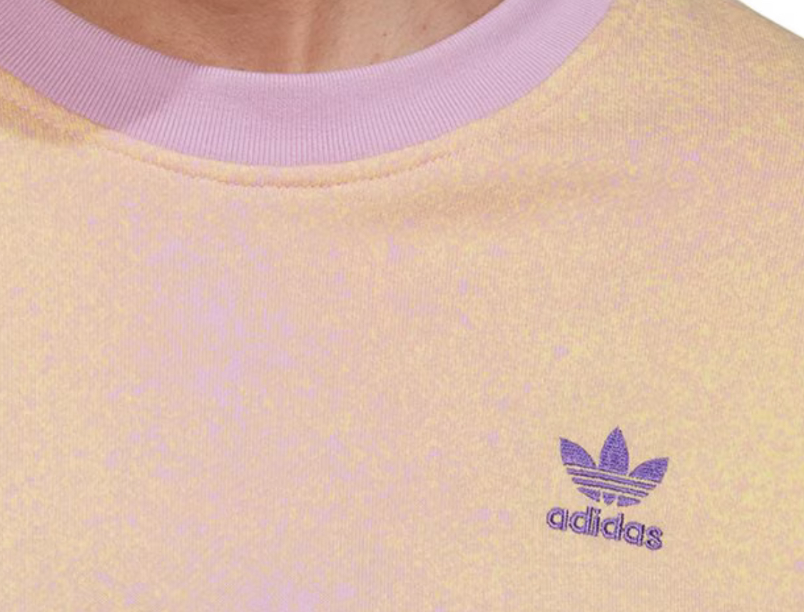 Adidas Originals Women's Marble Print Cropped Crew Sweatshirt – Yellow & Lilac-Adidas HL6599 - Image 5