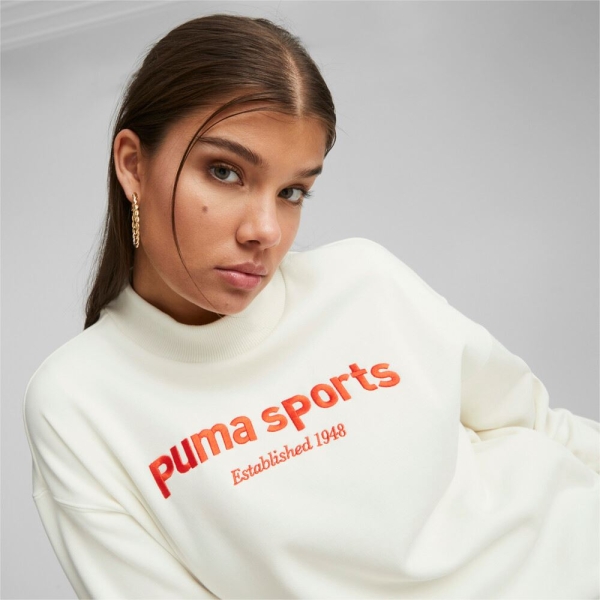 Puma Sports Heritage Mock-Neck Oversized Sweatshirt-puma 625215-65 - Image 2