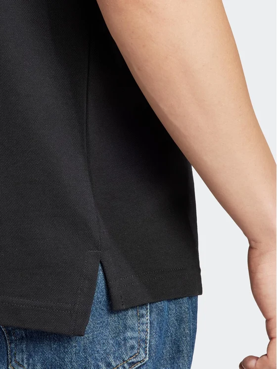 Adidas Men's Essentials Piqué Embroidered Small Logo 3-Stripes Polo Shirt – Black-Adidas IC9310 - Image 6