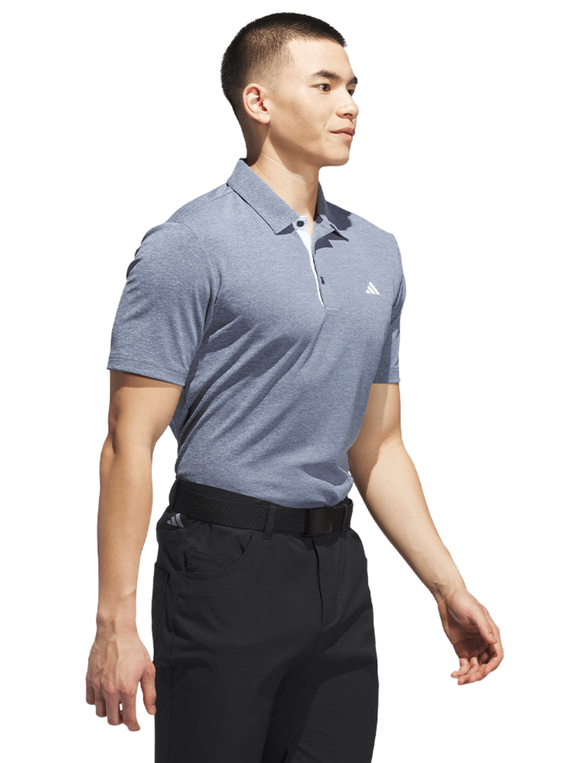 Adidas Men’s Core Heather Polo Shirt - Collegiate Navy-Adidas JX9184 - Image 2