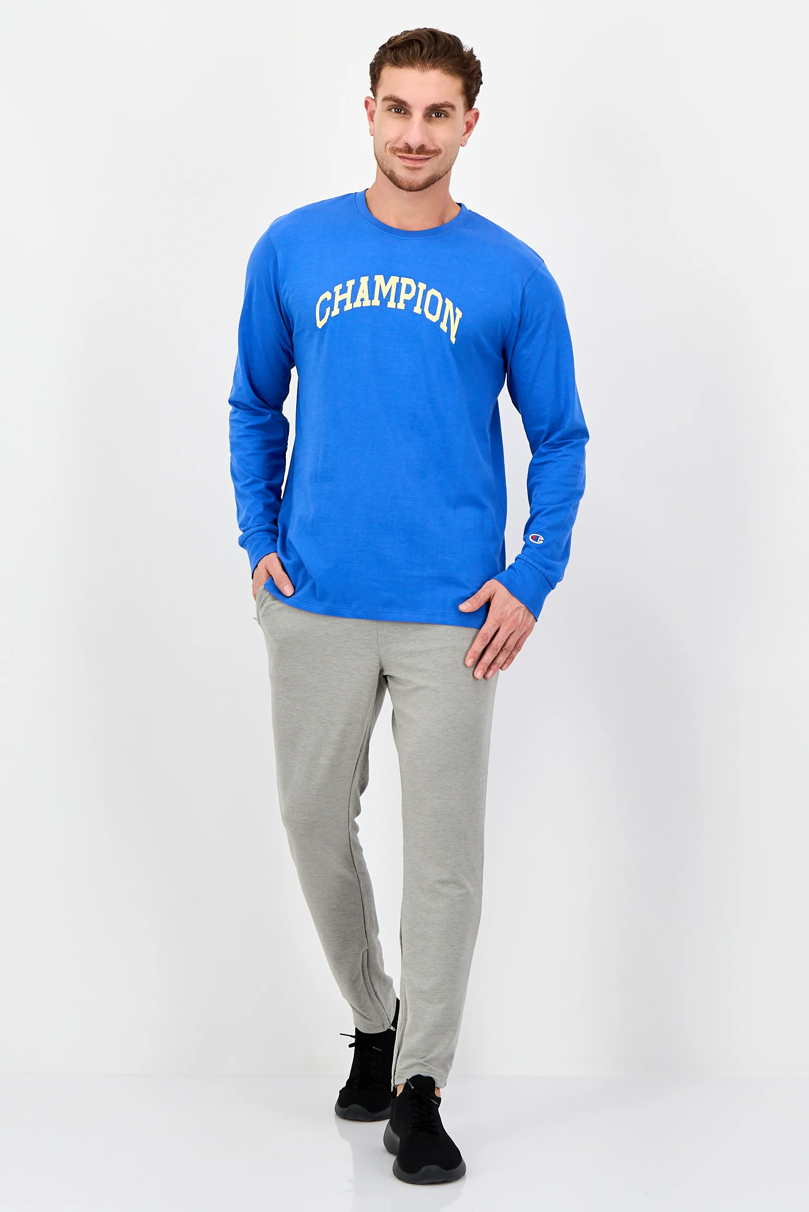 Unisex Sportswear Fit Long Sleeve Outdoor T-Shirt, Blue Champion CHP0244 - Image 4