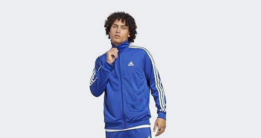 ADIDAS Basic 3-Stripes Blue Tricot Track Suit - Adidas IC6761 Jacket - Image 2