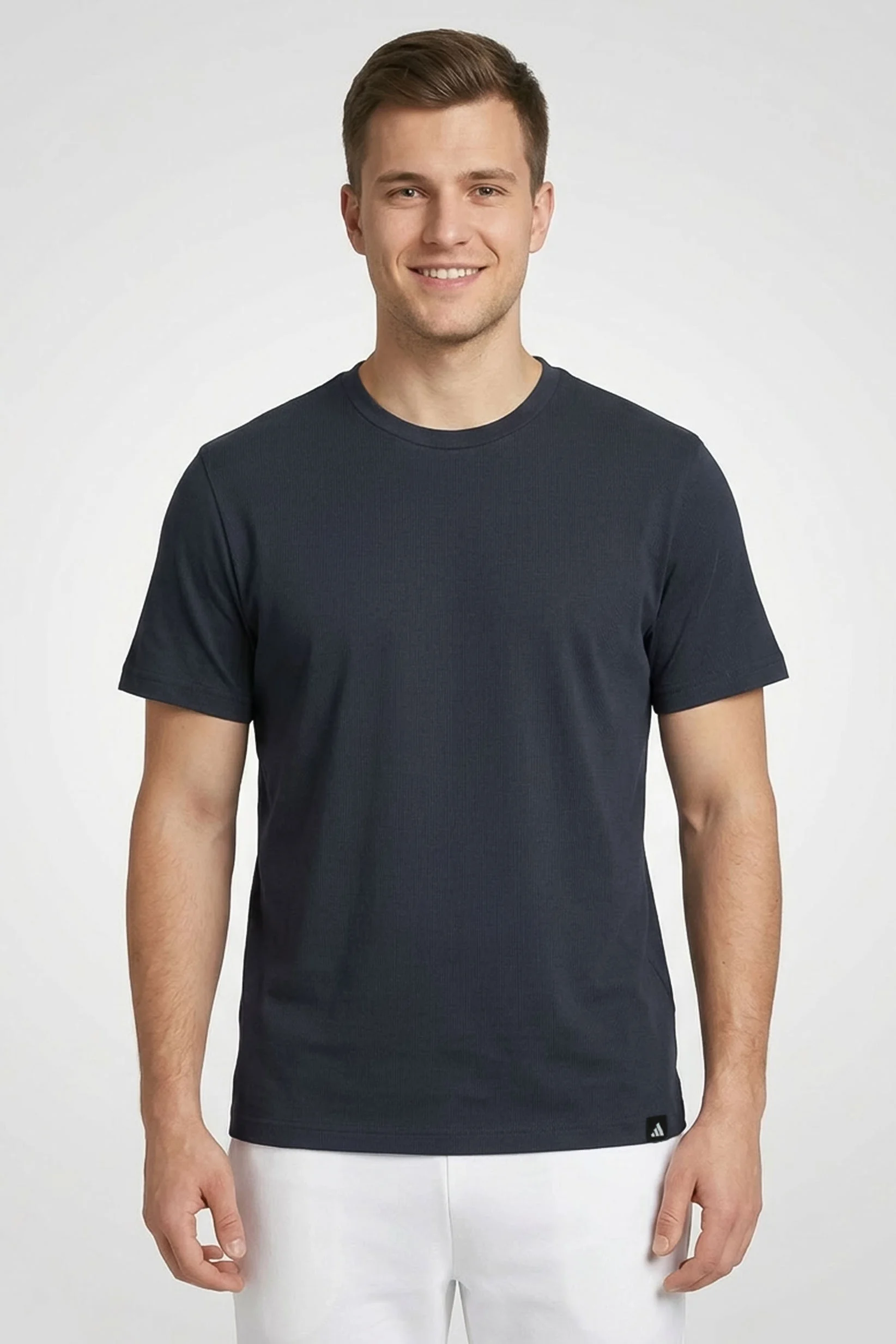 ADIDAS Men Sportswear Fit Short Sleeve Outdoor T-Shirt, Charcoal Grey - Adidas KC8880