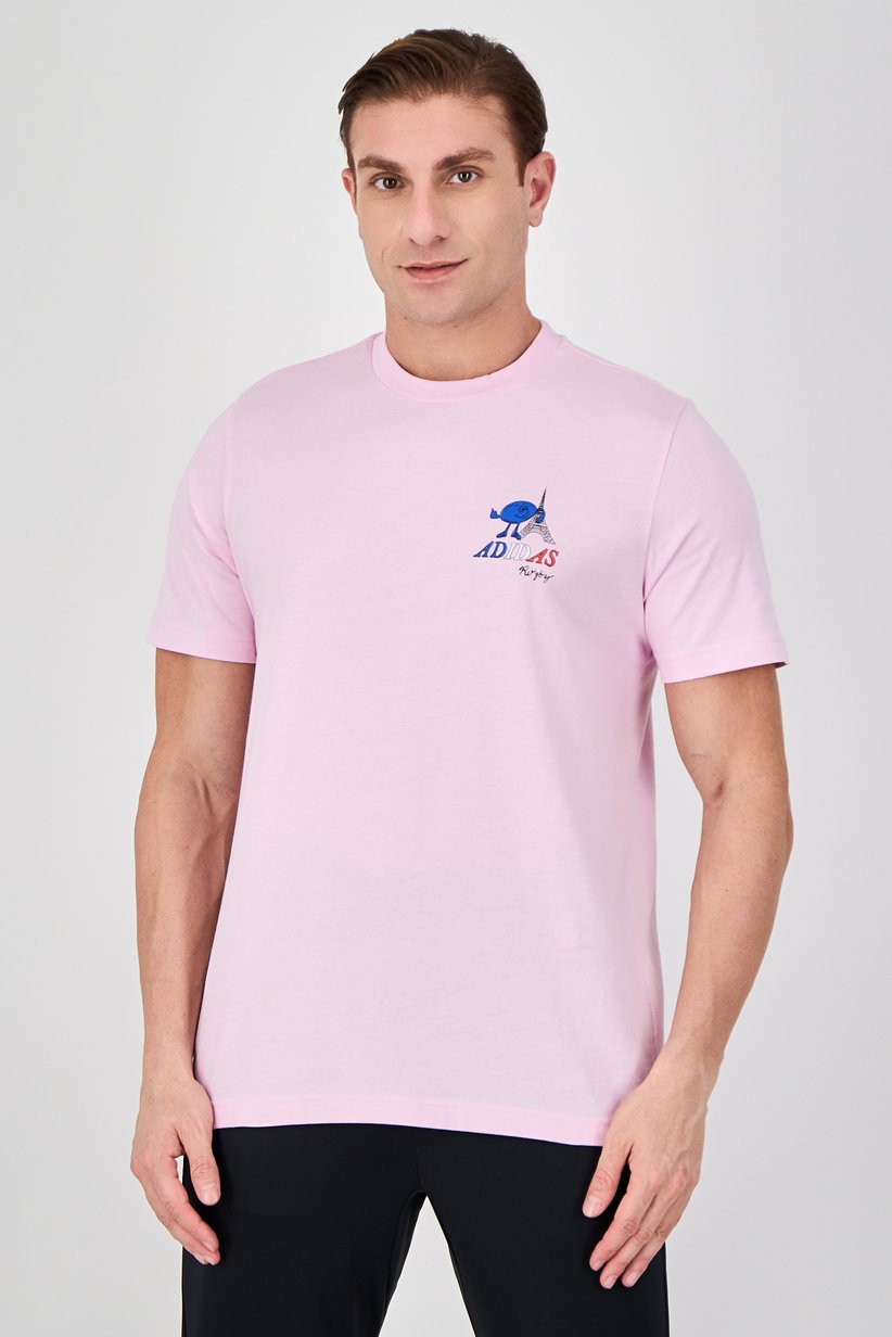 Adidas Men's Graphic Print Short Sleeve T-Shirt - Light Pink-Adidas IB4889