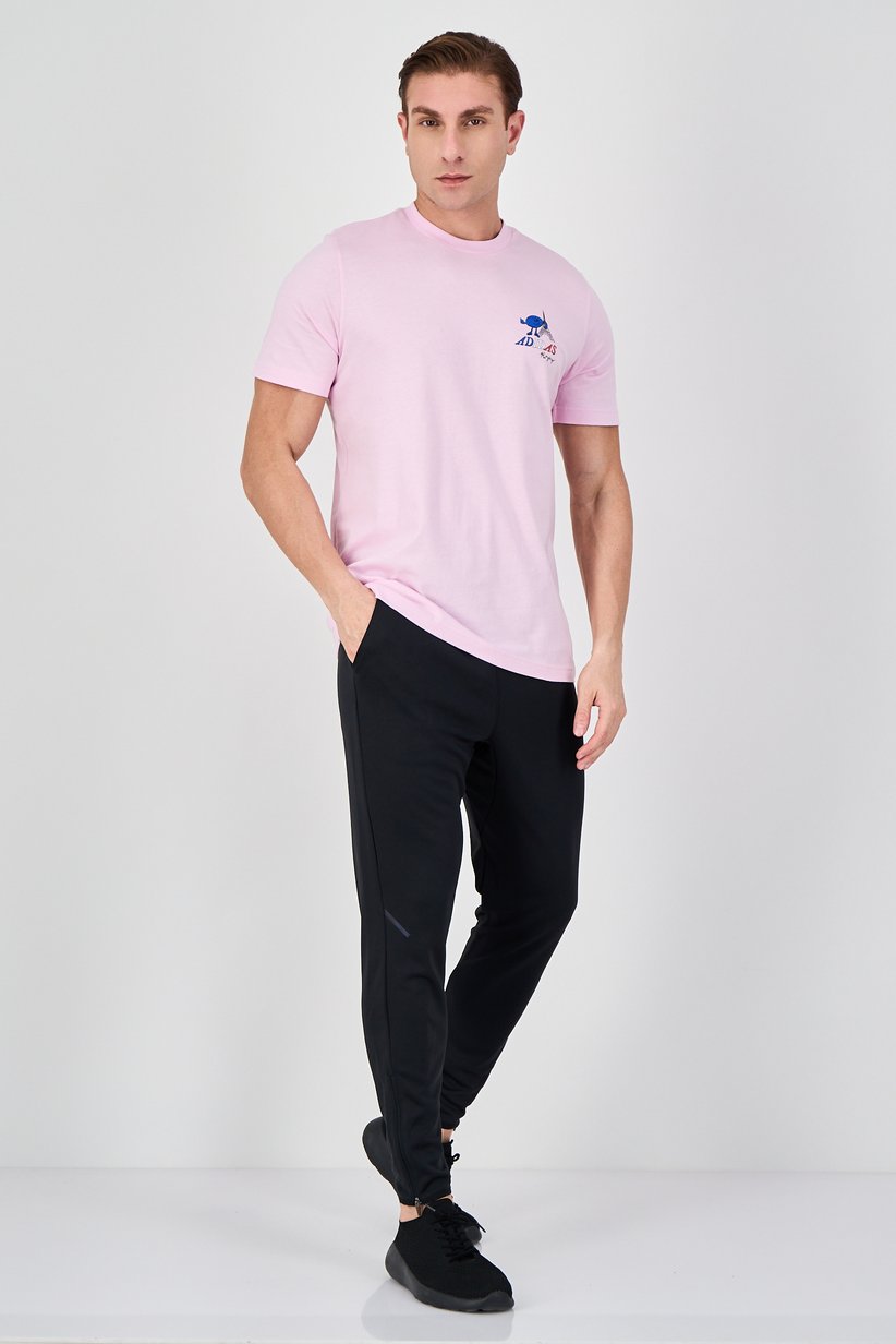 Adidas Men's Graphic Print Short Sleeve T-Shirt - Light Pink-Adidas IB4889 - Image 2