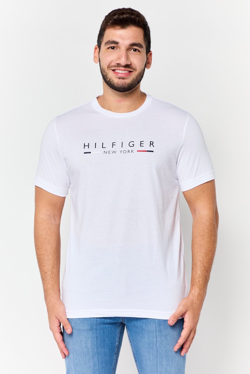Men Crew Neck Graphic Print Short Sleeve T-Shirt - TOMMY HILFIGER 09T4535