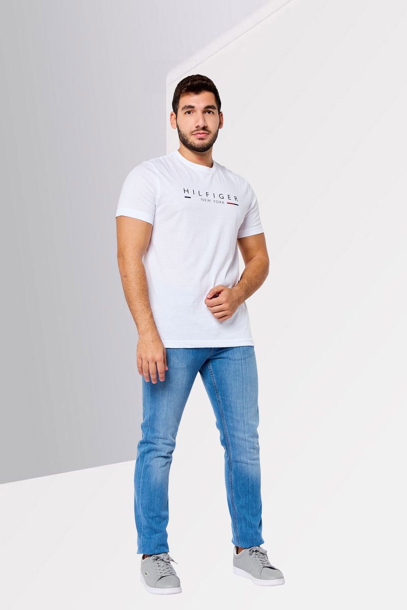 Men Crew Neck Graphic Print Short Sleeve T-Shirt - TOMMY HILFIGER 09T4535 - Image 2
