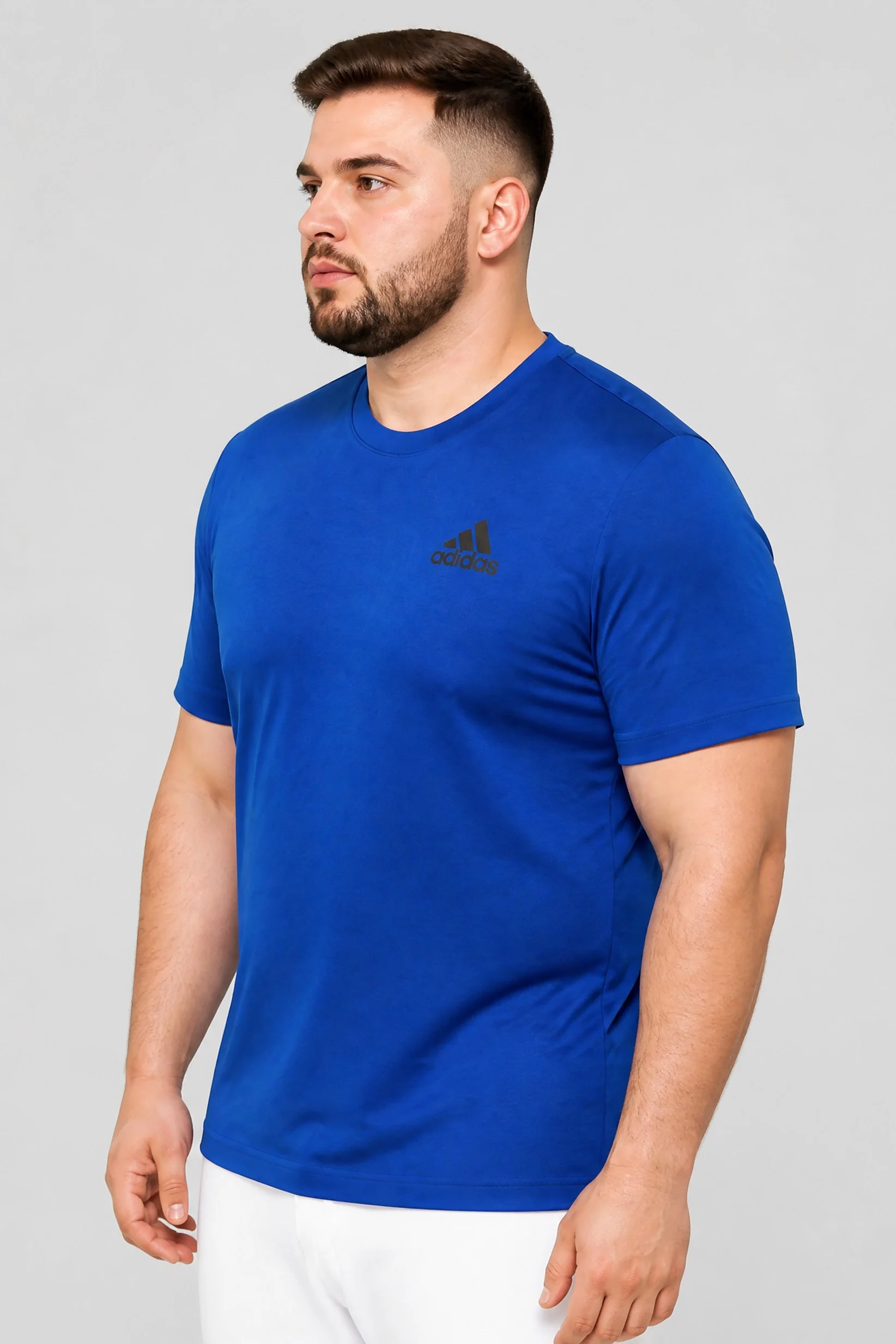 ADIDAS Men Sportswear Fit Short Sleeve Training T-shirt, Blue - Adidas GR0518 - Image 3