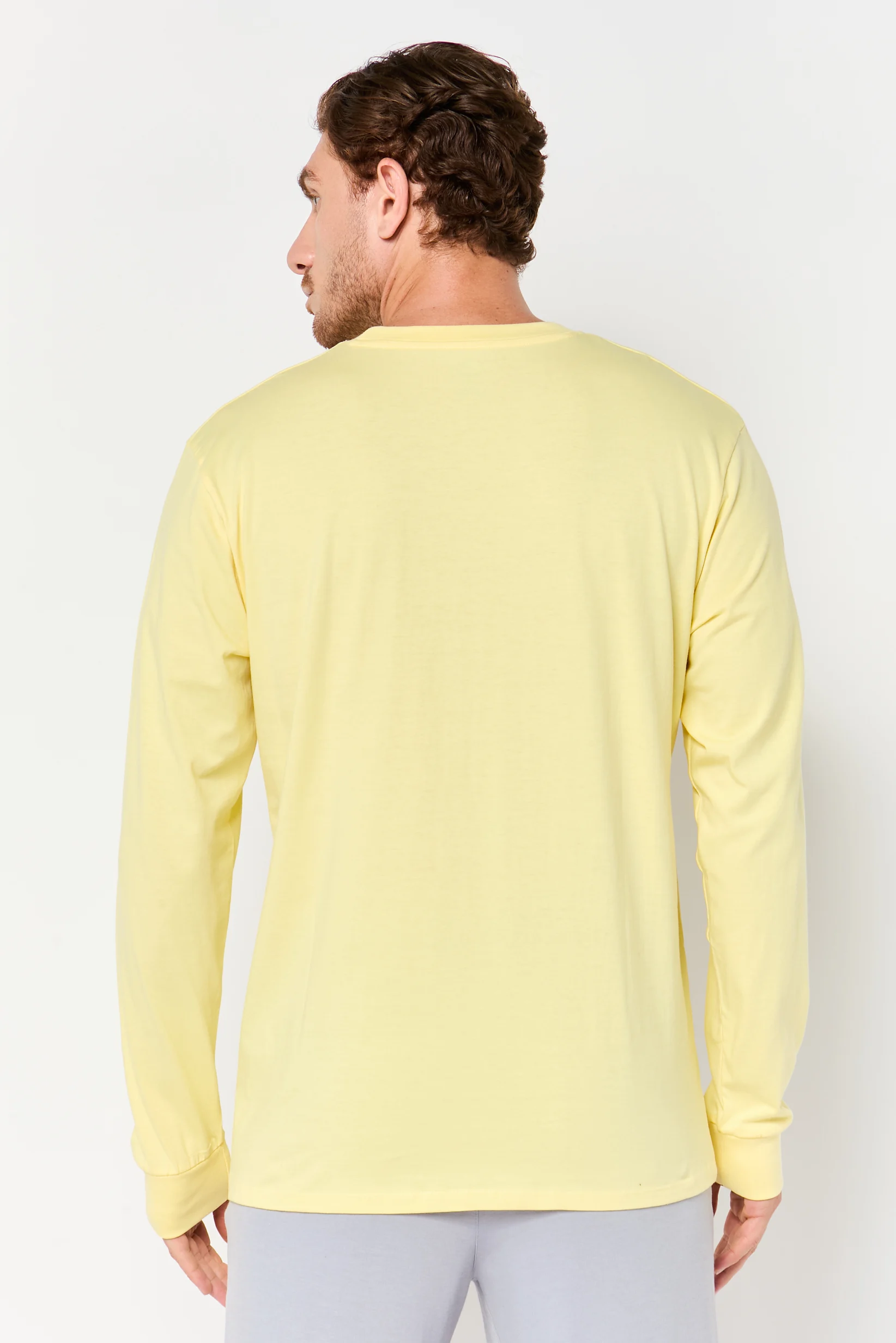 Men Sportswear Fit Long Sleeve Outdoor T-Shirt, Pale Yellow - Champion CHP0049 - Image 4