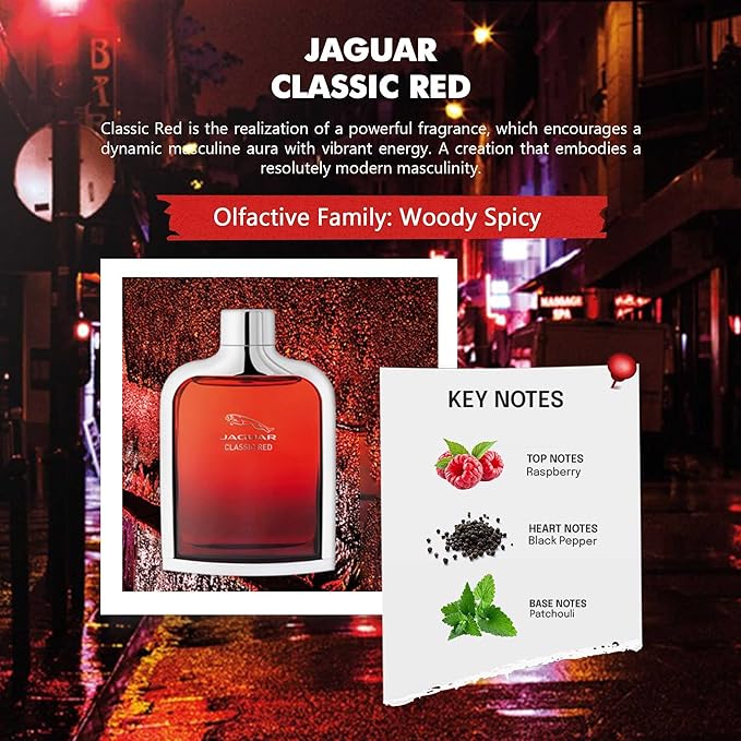 Jaguar classic fruity red edt 100ml - JAGUAR CLASSIC RED - Image 4