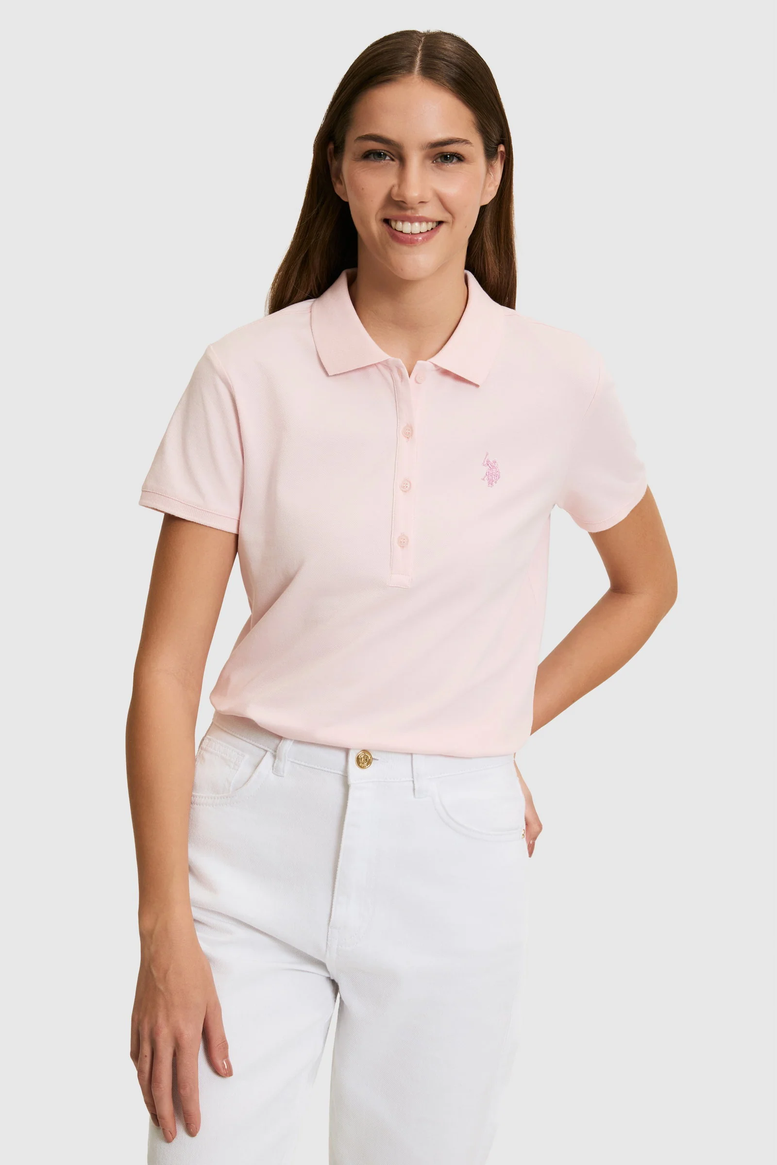 US POLO ASSN WOMEN'S GTP PINK LIGHT T-SHIRT - US POLO ASSN VR078