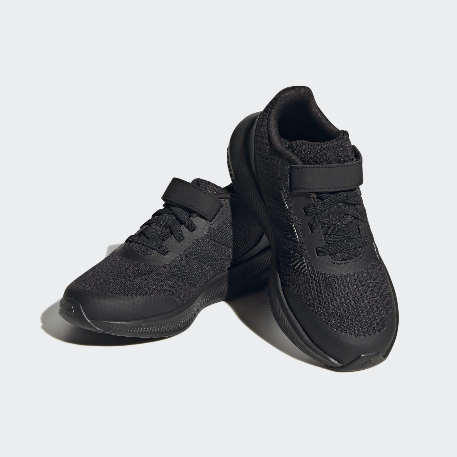 ADIDAS RunFalcon 3.0 BLACK Elastic Lace Top Strap Shoes - Adidas HP5869 - Image 4