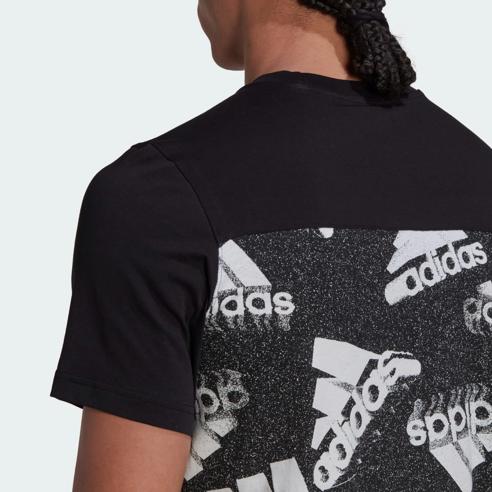 adidas Men's Essential Brand Love Logo Black/White Tee - Adidas HK0380 - Image 6