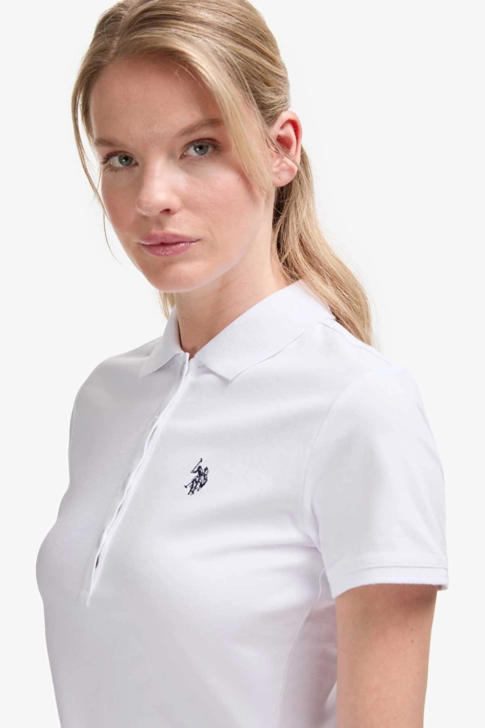 US Polo Assn. Slim Fit Women's T-Shirt 8807 VR013 White - US POLO ASSN VR013 - Image 2