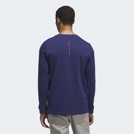 ADIDAS Beyond The Course Graphic Long Sleeve T-Shirt, Blue - Adidas JX1755 - Image 2