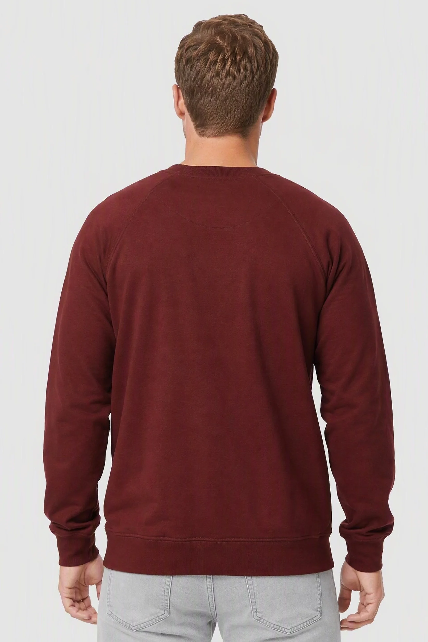 Tommy Hilfiger Men Crew Neck Brand Logo Long Sleeve Sweatshirt, Maroon - Tommy Hilfiger 09t4527 - Image 4